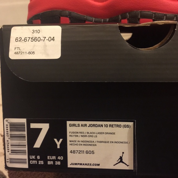 COPY - Air Jordan 10 (Gs) Fusion Red - Picture 4 of 4